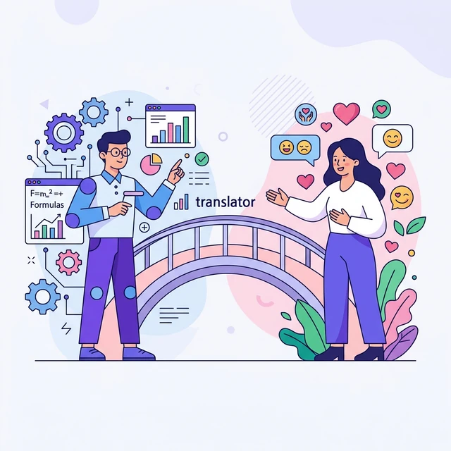 T와 F의 커뮤니케이션 번역 일러스트